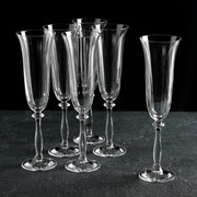 Набор бокалов для шампанского Bohemia Crystal «Анжела. Грани», 190 мл, 6 шт фотография