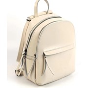 Компактный женский рюкзак кожа 28 см светло-бежевый фотография