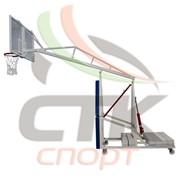 Профессиональная стойка баскетбольная (щит - вылет 2,25м, полиакрил, протекторы, кольцо амортизационное, сетка мастерская, удовлетворяет потребностям "FIBA")
