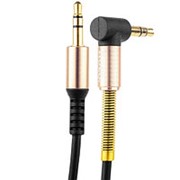 Аудио кабель штекер-штекер 3.5 мм, Hoco UPA02 Black, с угловым коннектором, черный - 1 метр фотография