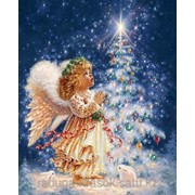 Картина стразами Рождественская молитва 40х50 см фотография