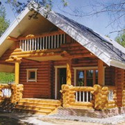 Деревянные дома из оцилиндрованного бревна фотография