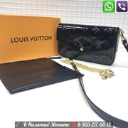 Сумка Черная Лаковая Louis Vuitton Pochette Felicie Луи Виттон клатч фотография