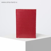 Обложка для паспорта с плетением, 5 карманов для карт, цвет красный фотография