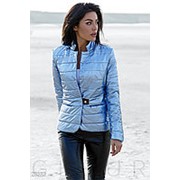 Оригинальная женская куртка-жакет на застежку металлическую кнопку (4 цвета) - Синий ВШ/-1050 фотография