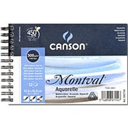 Альбом для акварели Canson Montval 300г/м2, 12 листов, Фин, спираль по короткой стороне фото
