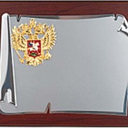 Плакетка наградная с гербом России «Служу Отечеству» фотография