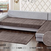 Универсальный дивандек-накидка (плед) на диван Велюр Квадрат (коричневый) 180х210