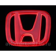 Эмблема светодиодная 4D HONDA 9,8x8см. Red фото