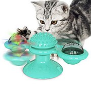 Собака Кот Food Ball Pet Toy Flip-Top Spinning Mill Scratch-Itch Toys Щетка Для домашних игр фотография