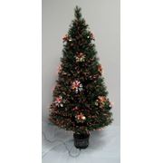 Искусственная елка новогодняя Световод украшенная букетами 60 см