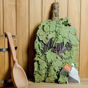 Веник для бани дубовый “Лавандовый прованс“ с лавандой, в индивидуальной упаковке фотография