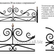 Ограда металлическая Эволента 20 н/п с корзинками 2300х2300 фото