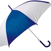 Зонт-трость полуавтоматический, белый с синим