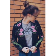 Женская стильная куртка "Цветы"