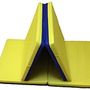 Мат гимнастический Rokids складной-двойной 120х65х7см. (Синий+желтый) фото