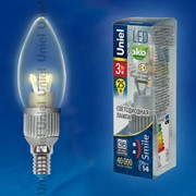 Лампа ALUMINIUM SMILE серия LED-C37P-3W/WW/E14/CL ALS01SL фото