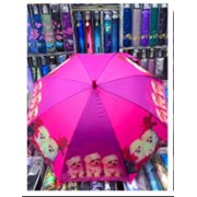 Зонт с рисунком детский с ручкой-тростью розовый фото