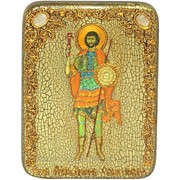 Подарочная икона Святой мученик Валерий Севастийский на мореном дубе фото