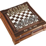 Шахматы подарочные "Замок" (цвет: зебрано)