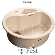 Круглая кухонная с дополнительной секцией Мойка GranFest Rondo GF-R510K цвет бежевый фото