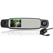 Автомобильный видеорегистратор три камеры 2000B в зеркале заднего вида