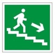 Направление к эвакуационному выходу по лестнице вниз вправо (Е13)