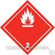 Информационный знак опасности класс - 2, самокл. материал, и/бел 250х250 мм