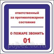 Ответственный за противопожарное состояние помещения. При пожаре звонить 01. (В-02) фото