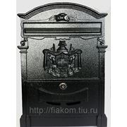 Глянцевый черный почтовый ящик «lion antique» фото