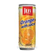 Фруктовый напиток в банках с кусочками фруктов "JEFI" с апельсином, 240 мл, Малайзия