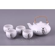 Набор для чаепития 5 предметов:чайник+4 чашки 900/150 мл. (849421) фото