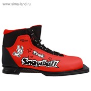 Ботинки лыжные TREK Snowball NN75 ИК, цвет красный, лого чёрный, размер 37