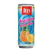Фруктовый напиток в банках с кусочками фруктов "JEFI" c ананасом, 240 мл, Малайзия