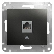 Механизм розетки компьютерной 1-м Glossa RJ45 CAT.5E антрацит SchE GSL000781K фото