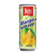 Фруктовый напиток в банках с кусочками фруктов "JEFI" с манго, 240 мл, Малайзия