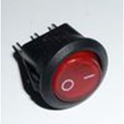 Выключатель с подсветкой 12V, красный (ON-OFF) круглый фото