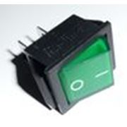 Выключатель с подсветкой 12V, зеленый (ON-OFF) большой фото