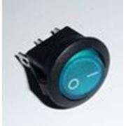 Выключатель с подсветкой 12V, синий (ON-OFF) круглы фото
