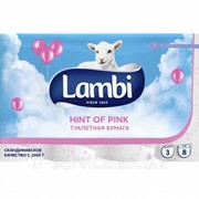 Lambi Туалетная бумага с розовым тиснением, - 8 рул/ уп, 150 л/рул, 3 слоя фотография