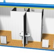 Туалет на 4 места (Т-4) на базе блок-контейнера размерами 3x9x2,8 м фотография