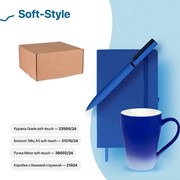 Набор подарочный SOFT-STYLE: бизнес-блокнот, ручка, кружка, коробка, стружка, синий фотография