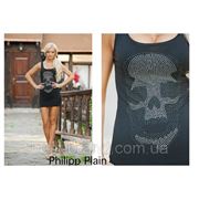 Платье Филипп Плейн череп камни черный фото
