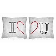 Подушка любимому «I love U» фото