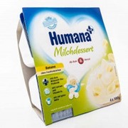 Продукт кисломолочный с бананом и натуральными пробиотиками Humana галактоолигосахаридами, Baby Milchdessert Banane, 4х100 гр для детей от 6 фото