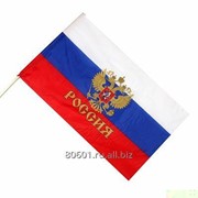 Флаг России с гербом Триколор 145 х 95 см фото