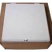 Коробка п/пиццу 335*335*40мм бел/кор, гофрокартон фотография