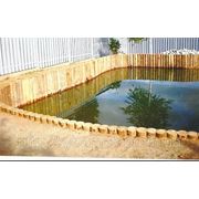 Укрепление водоймов камнем, габионами, шпунтом. фото