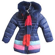 Детское зимнее пальто на девочку 3-7 лет. Темно-синие, код товара 131662144