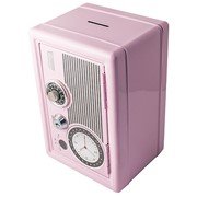 Копилка сейф с ключом Радио-ретро розовый фото